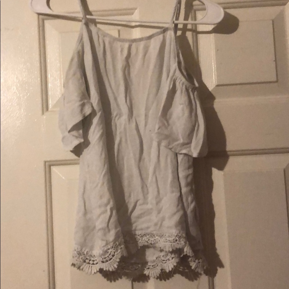 white top with lace detail